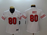 Women Nike 49ers #80 Jerry Rice White Color Rush Vapor Untouchable Limited Jersey,baseball caps,new era cap wholesale,wholesale hats